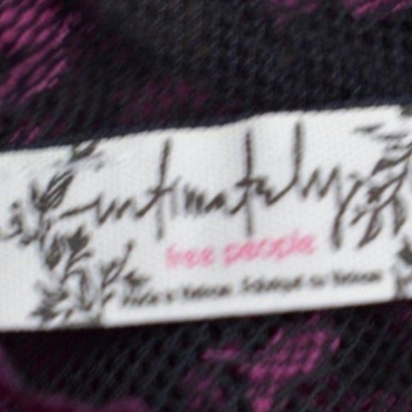 Free People Dark Romantic Small Lace sheer floral Bodysuit Teddy red Fuschia S - Picture 6 of 8